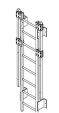 Fully retracted FRP Ladder